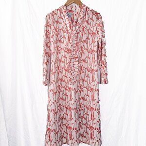 Vintage Orange Pengiun Print Maxi Dress Bleeker Street Johnathan Logan